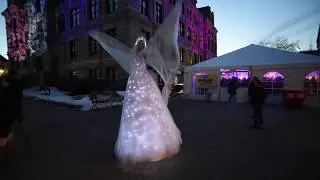 LED Light Up Stilt Walking Costume Stilt Walker Isis Wings - Fire Gypsy - Massachusetts, CT, RI