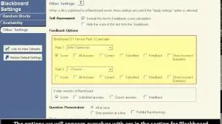 Availability and Other Settings in Respondus