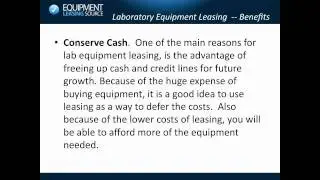 Laboratory Equipment Leasing