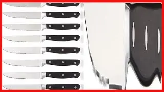 Great product -  Amazon Basics 8-Piece Kitchen Steak Knife Set, Black