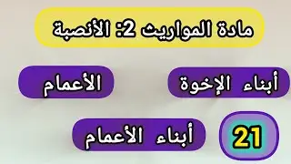 أنصبة الورثة 21 ميراث أبناء الإخوة والأعمام وأبنائهم