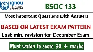 bsoc 133 important questions with answers | ignou bsoc 133 december 2024 important question 🔥