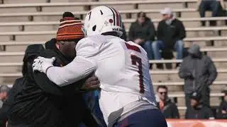 Auburn's Marlon Davidson practices for Senior Bowl