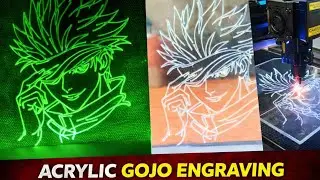 Acrylic Gojo Engraving | Laser Engraved Anime Art on Clear Acrylic #shorts # laser #anime 
