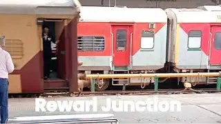 REWARI JUNCTION: Rewari - Meerut Cantt Passenger Departure & Uttaranchal Express Parked At PF 01