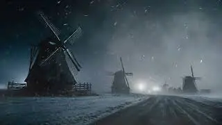 Heavy Blizzard Sounds and Howling Winds in Old Wooden Mills.  Relaxing Snowstorm Ambience for Sleep.