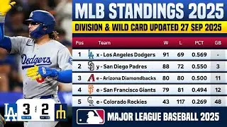 🔴 MLB STANDINGS TODAY | MLB STANDINGS 2025 WILD CARD RACE HEATING UP - 27 SEP 2025