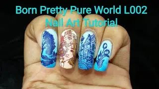 @BORN PRETTY  Pure World L002 Stamping Plate Tutorial | Stamping Nail Art Tutorial by Purbasha Barua