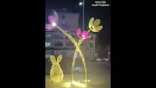 Stainless steel luminous sculpture night show