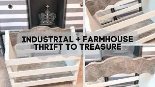 FARMHOUSE + INDUSTRIAL MAGAZINE RACK | THRIFT TO TREASURE DIY | ALUMINUM FOIL TECHNIQUE