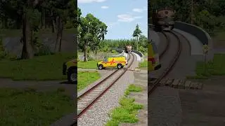 Trucks & Ambulance Van Vs Train Crash | Train Games #shorts #cars #train