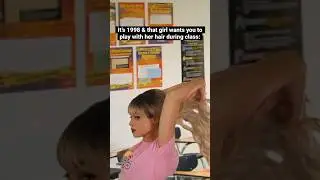 It&rsquo;s the #90s and THAT girl wants you to play with her hair during class. #90skids #nostalgia