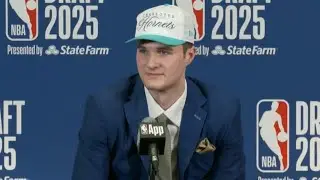 Charlotte Hornets 29th draft pick Liam McNeeley full press conference | 2025 NBA Draft