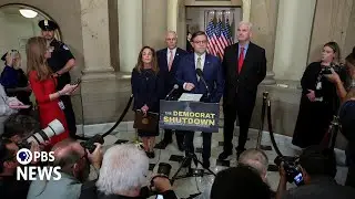 WATCH: Lisa Desjardins asks Johnson about Trump targeting blue state funding in the shutdown