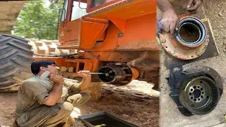 Amazing Restoration of RoadRoller Brake seal Replace \\ How to Cleaning Road Roller Drum and Hub //