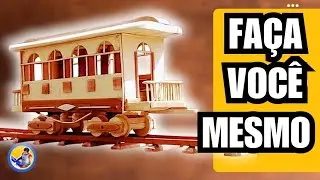 Vag&atilde;o de trem ANTIGO feito de sobras de madeira 