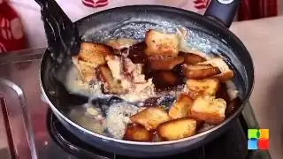 Crunchy Bread Almond with Custard