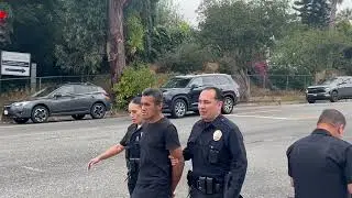 Waving a replica gun🔫 at people on the 101 freeway & starting a fire🔥 #police #copwatch 