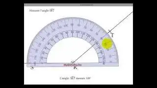 Utilisation du rapporteur pour mesurer un angle.