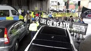 Extinction Rebellion Protestors Block Road Over Proposed Silverlink Tunnel
