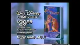 Lady & The Tramp (1955) 1987 Disney VHS TV Commercial