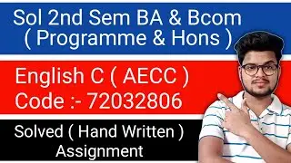 Sol English C ( AECC ) Assignment 2021 | Du Sol 2nd Semester Solved Assignment 2021