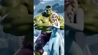 Hulk & Elsa: A frosty, powerful duo! ❄️💪#Hulk #Elsa #Frozen #Marvel #Disney  #PowerCouple