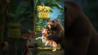 When a bear attacked a cow's banana crop/जब भालू ने गाय के केले  फसल पर हमला कर दिया #shorts@moon