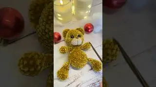 Making crochet mini bear 🐻 Easy project for beginners and so soft from thin chenille yarn 🧶