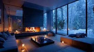 Cold Wind with Crackling Fire Sounds to Relax the Mind, Reduce Anxiety, and Sleep Better