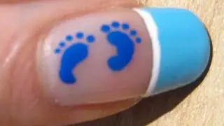 It's a BOY!!! - Baby Shower Nail Tutorial