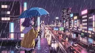 Peaceful Rainy Night 🌧️ Japanese Neon City Lofi