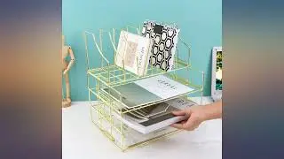 Hosaken Paper Tray, 3-Tier Stackable File Trays Plus Magazine Holder, Wire Desk review