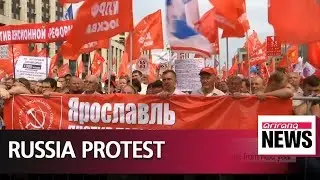 Thousands of Russians rally over pension age hike plan