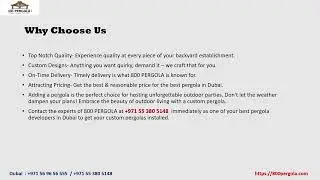 Why Choosing the Best Pergola Installation Company in UAE Matters for Long Term Value