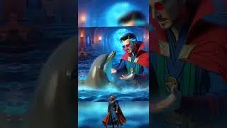 doctor strange with dolphins | marvel fan art | ai generated photo..