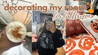 FALLOWEEN ROOM MAKEOVER 2024 🍂 cozy fall/halloween decor, shop with me, haul and room tour!