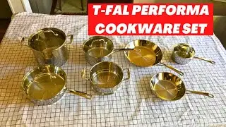 Набор посуды из нержавеющей стали T-fal Performa, 12 предметов, подходит для индукционных духовок...