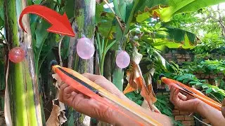 DIY: Make Slingshot GZK And Arrow\ Slingshot Vs Balloons