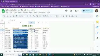 How to Manage Stock in Google Sheets -  Linking Two Sheets