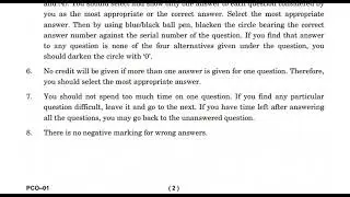 PCO-01 : PREPARATORY COURSE IN COMMERCE JUNE 2022 QUESTION PAPER FREE DOWNLOAD