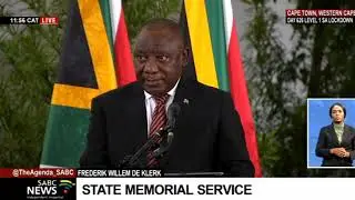 FW de Klerk Memorial Service I Eulogy by President Cyril Ramaphosa