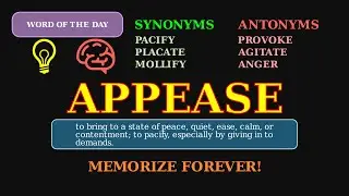 Appease: Word of the Day ⚖️ | Pacify by Concession