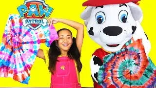 Ellie's DIY Tie Dye Shirt Challenge with Paw Patrol Marshall | Ellie Sparkles Videos for Kids