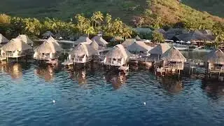 Drone video of Manava Beach Resort on Moorea