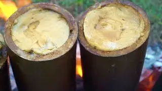 COOKING CHICKEN BIRYANI RECIPE IN BAMBOO STICK || CHICKEN BIRYANI IN WILD || BIRYANI RECIPE IN HINDI