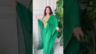 Green abaya Muslim dress - www.FatmaFashion.ru