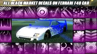Демонстрация всех наклеек с чёрного рынка на Ferrari F40! &mdash; Rocket League Showcase