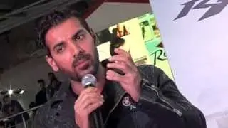 Auto Expo 2014 - John Abraham interview at Yamaha R1 launch (India)