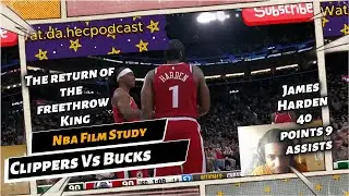 The Return of the Freethrow King James Harden 40 points Film Study